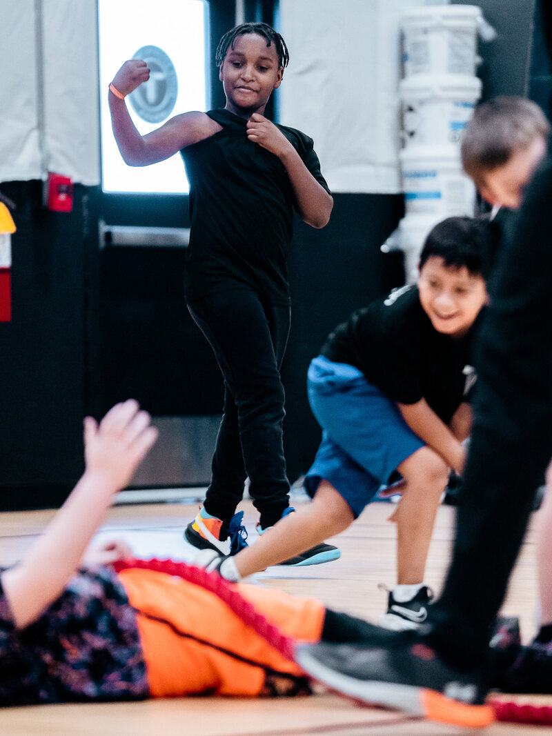 A young athlete sprinting during a Future Pro session