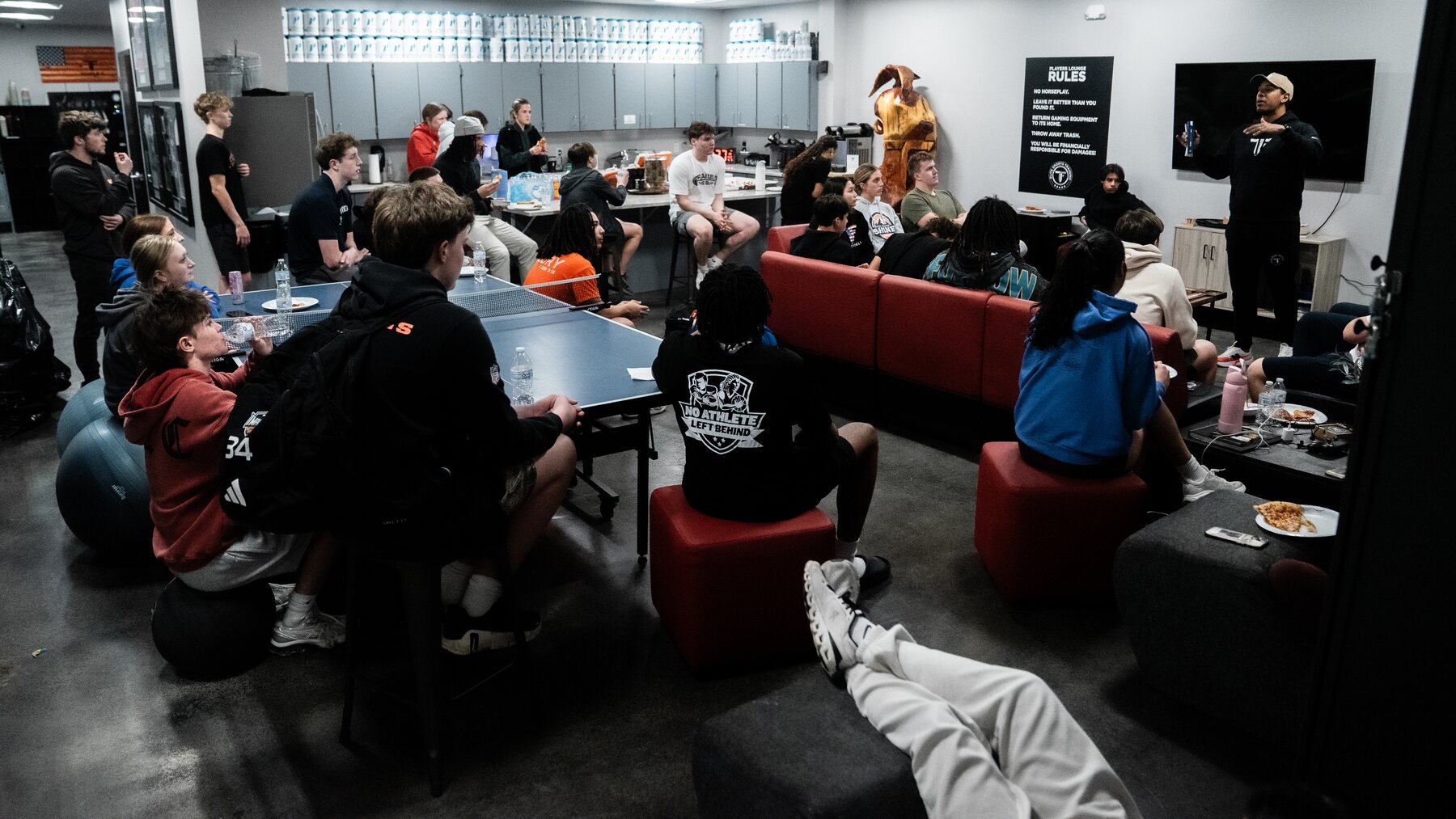Triple F athletes gathered for a Bible study